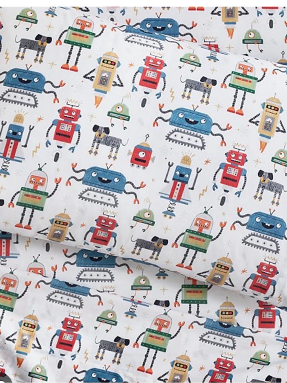Pottery barn kids robot squad sheet set